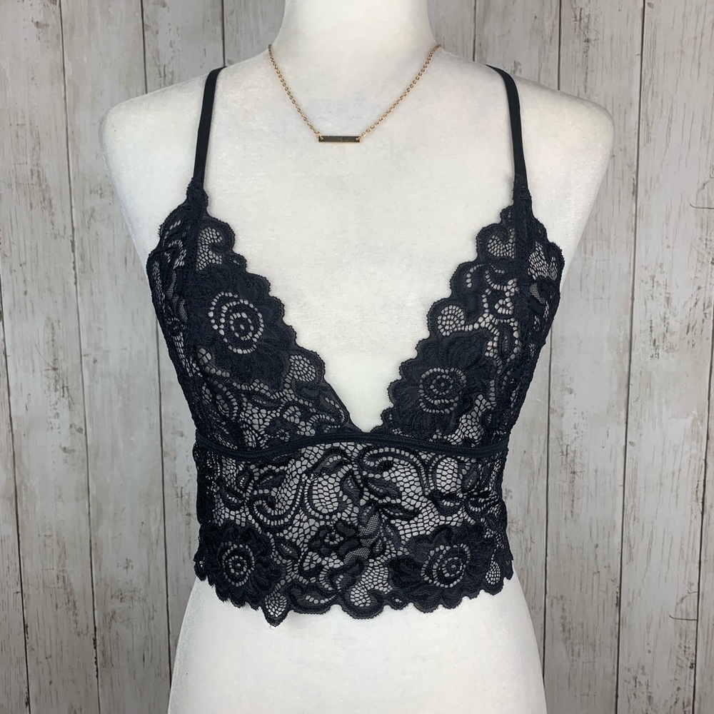 New Sexy 🔥 Crochet Lace Bralette Black S/M/L - Picture 4 of 7
